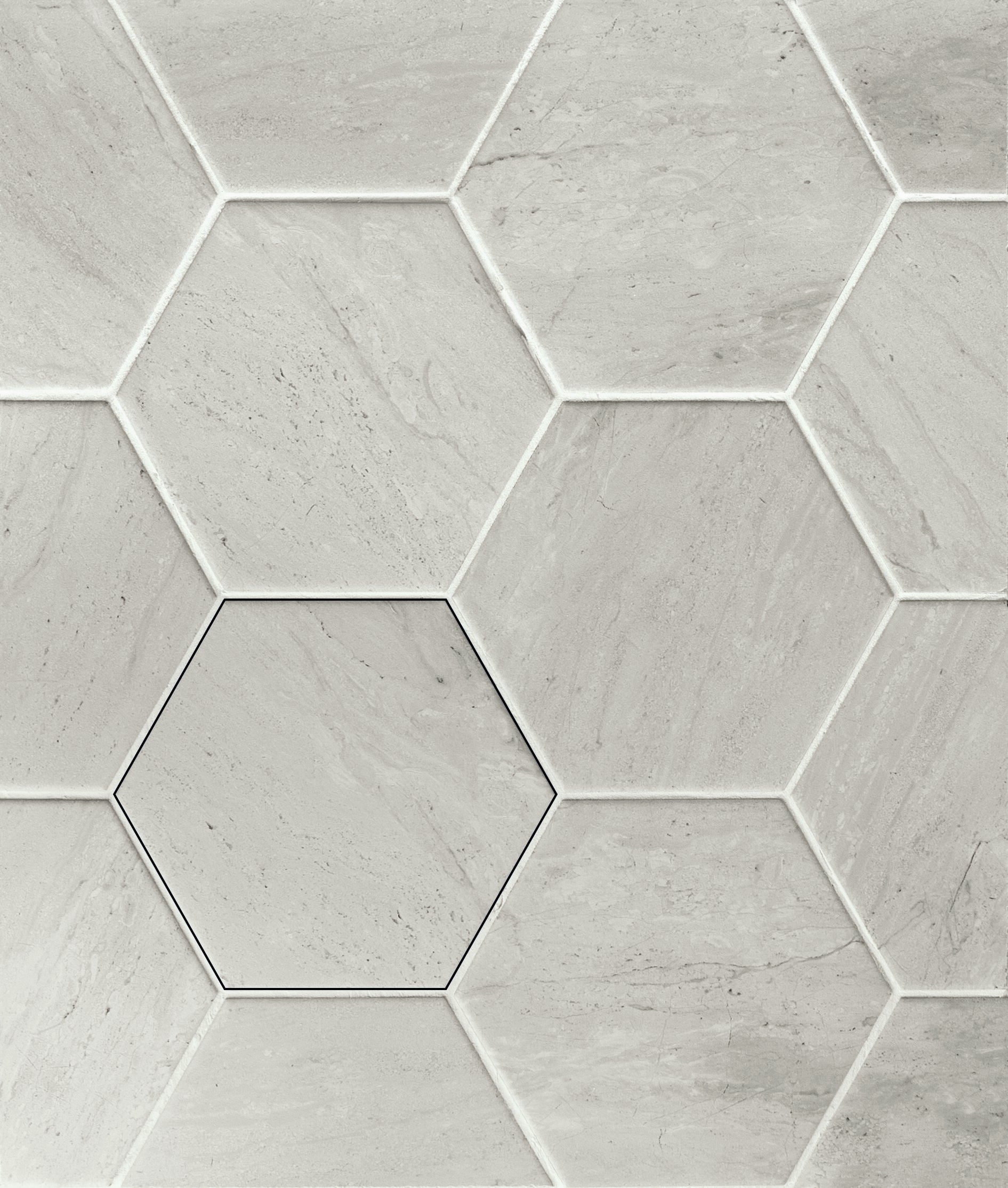 VERONA HEXAGON, 13,9x16, White, Grey